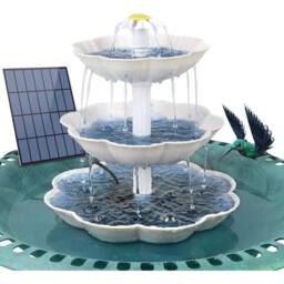 FLAVORA White 3.5W Floating Solar Fountain Pump for Pool Bird Bath Pond Yard - Size: 100 cm x 15 cm - thumbnail 2
