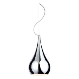 Netlighting Jasmin 1 Light Dome Ceiling Pendant Chrome E27 in Silver