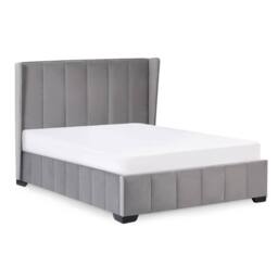 Cheshire Mountain Grey Velvet Upholstered King Bed - King (150cm) - thumbnail 1