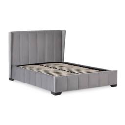Cheshire Mountain Grey Velvet Upholstered King Bed - King (150cm) - thumbnail 2