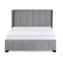 Cheshire Mountain Grey Velvet Upholstered King Bed - King (150cm) - thumbnail 4