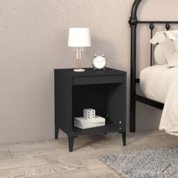 Berkfield Home Bedside Cabinets 2 pcs Black 40x35x50 cm - Size: 40 x 35 x 50 cm - thumbnail 3