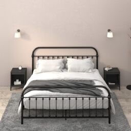 Berkfield Home Bedside Cabinets 2 pcs Black 40x35x50 cm - Size: 40 x 35 x 50 cm - thumbnail 1