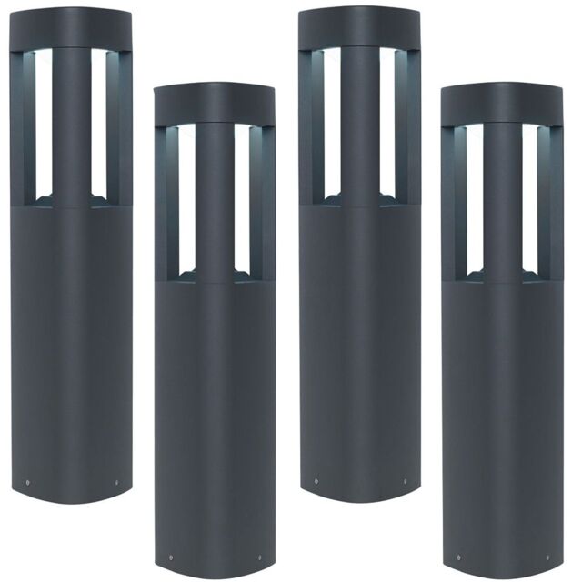 Loops 4 PACK Outdoor Post Bollard Light Grey Triangle Modern Driveway Path Lamp LED - image 1