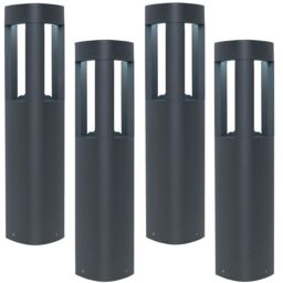 Loops 4 PACK Outdoor Post Bollard Light Grey Triangle Modern Driveway Path Lamp LED