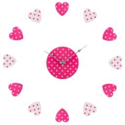 Orsina Heart Plastic DIY Wall Clock in Pink - thumbnail 1