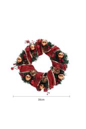 Living and Home D30cm Ribbon Lighted Wreath Hanging Christmas Decor in Red - thumbnail 6