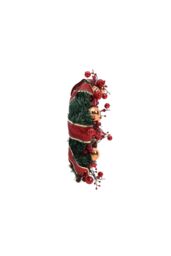 Living and Home D30cm Ribbon Lighted Wreath Hanging Christmas Decor in Red - thumbnail 5