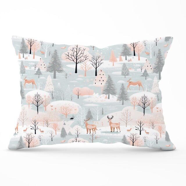 Warren Reed - Designer Whimsical Christmas Winter Wonderland Cushions in Blue - Size: 45 cm x 45 cm - image 1