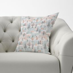 Warren Reed - Designer Whimsical Christmas Winter Wonderland Cushions in Blue - Size: 45 cm x 45 cm - thumbnail 3