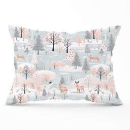 Warren Reed - Designer Whimsical Christmas Winter Wonderland Cushions in Blue - Size: 45 cm x 45 cm - thumbnail 1