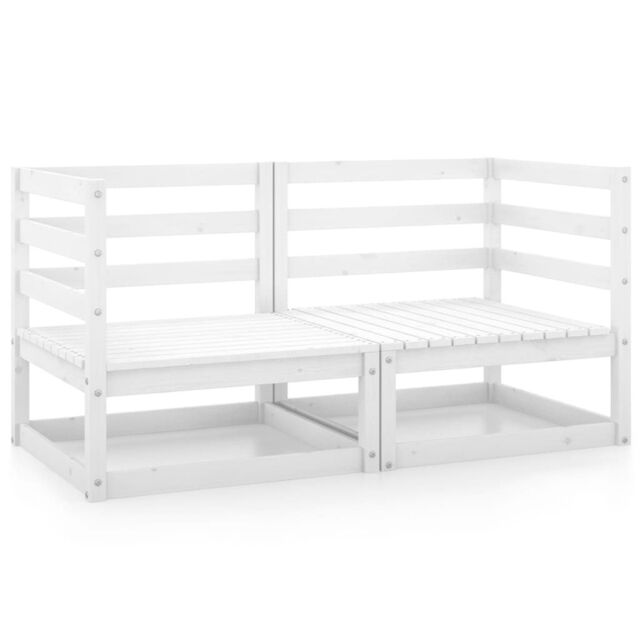 Berkfield Home Garden Corner Sofas 2 pcs White Solid Wood Pine - image 1