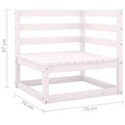Berkfield Home Garden Corner Sofas 2 pcs White Solid Wood Pine - thumbnail 6