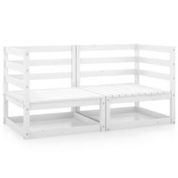 Berkfield Home Garden Corner Sofas 2 pcs White Solid Wood Pine