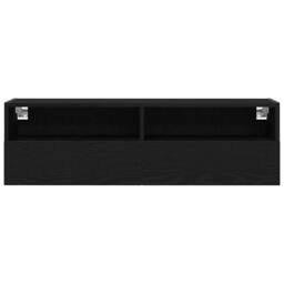 Berkfield Home TV Wall Cabinet Black Oak 100x30x30 cm Engineered Wood - Size: 100 x 30 x 30 cm - thumbnail 6