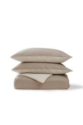 CHRISTY 'Relaxed Linen' Washed Finish Reversible Duvet Cover Set in Beige - Size: Super King - thumbnail 2