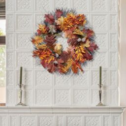 Garden Greatness Autumn Maple Leaf Door Wreath - Fall Front Door Decor in Brown - Size: 1 Pack - thumbnail 2