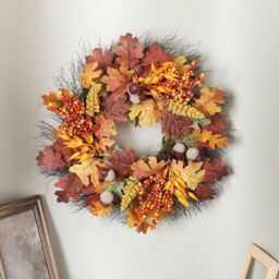 Garden Greatness Autumn Maple Leaf Door Wreath - Fall Front Door Decor in Brown - Size: 1 Pack - thumbnail 1