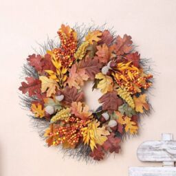 Garden Greatness Autumn Maple Leaf Door Wreath - Fall Front Door Decor in Brown - Size: 1 Pack - thumbnail 3