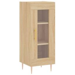 Berkfield Home Highboard Sonoma Oak 34.5x34x180 cm Engineered Wood in Light Oak - thumbnail 5