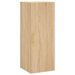 Berkfield Home Highboard Sonoma Oak 34.5x34x180 cm Engineered Wood in Light Oak - thumbnail 7