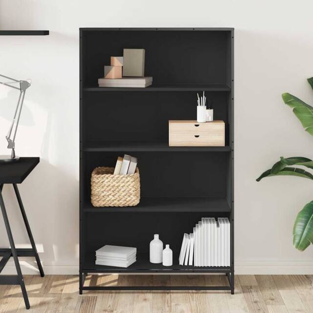 Berkfield Home Modern Bookcase Black 80.5x35x139 cm Engineered Wood - image 1