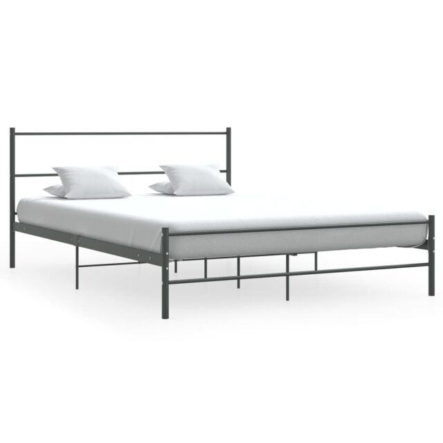Berkfield Home Bed Frame Grey Metal 140x200 cm - image 1