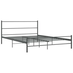 Berkfield Home Bed Frame Grey Metal 140x200 cm - thumbnail 2