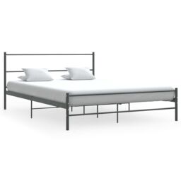 Berkfield Home Bed Frame Grey Metal 140x200 cm - thumbnail 1