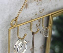 Marco Paul Gold Wall Mirror & Jewellery Holder Wall Art for Bedroom - thumbnail 4
