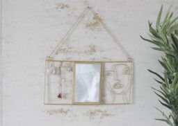 Marco Paul Gold Wall Mirror & Jewellery Holder Wall Art for Bedroom - thumbnail 1