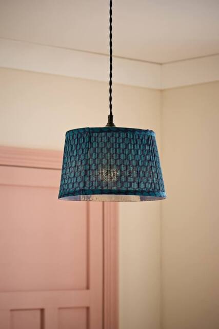 ValueLights Malina Double Teal Pleated Tapered Easy Fit Lamp Shade - Size: Large - image 1