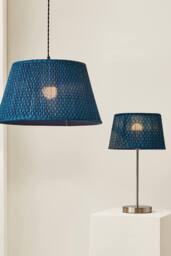 ValueLights Malina Double Teal Pleated Tapered Easy Fit Lamp Shade - Size: Large - thumbnail 7