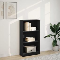 Berkfield Home Bookcase Black 60x24x109 cm Engineered Wood - Size: 60 x 24 x 109 cm - thumbnail 3
