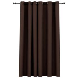 Berkfield Home Linen-Look Blackout Curtain with Grommets Taupe 290x245cm - Size: 290x245 cm - thumbnail 2