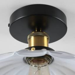 NIVOR 24.5cm Industrial Aluminum Flush Mount Ceiling Chandelier 2 Set in White - thumbnail 7