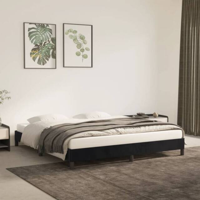 Berkfield Home Bed Frame Black 180x200 cm Super King Velvet - image 1