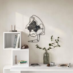 Decortie Do in Love' Modern Metal Wall Art Home Decorative Ornament in Black - thumbnail 1
