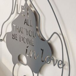 Decortie Do in Love' Modern Metal Wall Art Home Decorative Ornament in Black - thumbnail 3