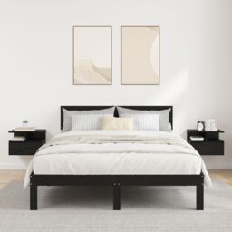 Berkfield Home Floating Nightstands 2 pcs Black Oak 40x31x27 cm Engineered Wood - Size: 40 x 31 x 27 cm - thumbnail 1