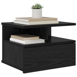 Berkfield Home Floating Nightstands 2 pcs Black Oak 40x31x27 cm Engineered Wood - Size: 40 x 31 x 27 cm - thumbnail 3