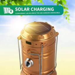 NESTLUNE Gold Collapsible Solar Camping Lantern LED Solar - thumbnail 4