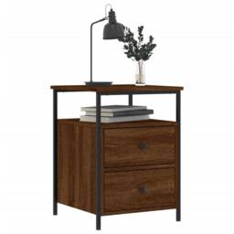 Berkfield Home Durable Bedside Cabinet Brown Oak 44x45x60 cm Engineered Wood - Size: 44 x 45 x 60 cm - thumbnail 1