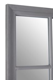 Orsina Grey Flat Wood Wall Mirror, 130x100cm Rectangle Mirror With 16 Panels & Hanging Hooks, Rustic Wall Décor - Size: 130x100 cm - thumbnail 3