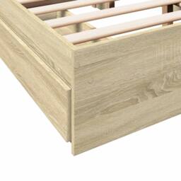Berkfield Home Modern Bed Frame with Drawers without Mattress Sonoma Oak 140x190 cm in Light Tan - thumbnail 8