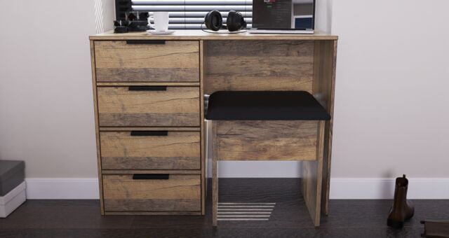 Ready Assembled 2 U Fuji 4 Drawer Vanity (Ready Assembled) in Dark Brown - image 1