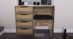 Ready Assembled 2 U Fuji 4 Drawer Vanity (Ready Assembled) in Dark Brown - thumbnail 1