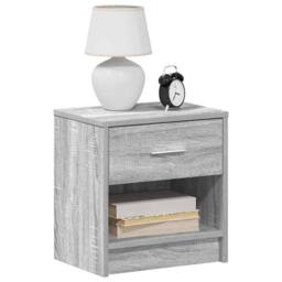 Berkfield Home Bedside Cabinets 2 pcs with Drawer Grey Sonoma 39x28x41 cm - Size: 39 x 28 x 41 cm - thumbnail 3
