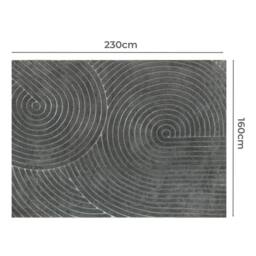 Nordara 160cmx230cm/Grey Large Plush Velvet Area Rug Soft Shaggy Floor Carpet in Grey - Size: 160 cm x 230 cm - thumbnail 2