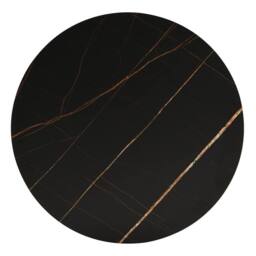 Merax 2 Piece Round Nesting Coffee Table Set with Gold Frame in Black - thumbnail 5